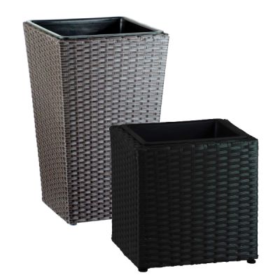 Handmade Poly Rattan Weave Planter & Insert Pot