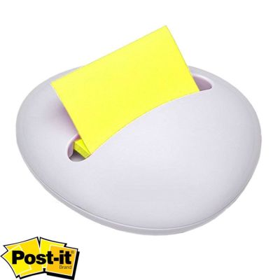 POST-IT® Stylish White Stone Design Weighted Z-Notes Refillable Dispenser