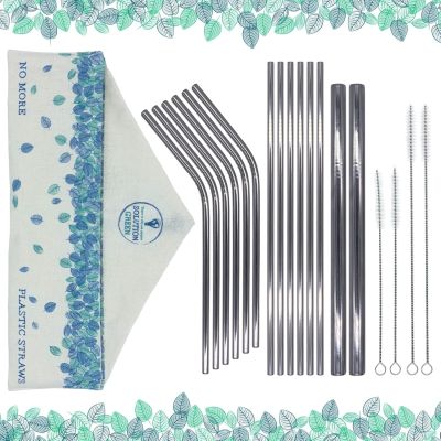 Solution Green Stainless Steel Drinking Reusable Metal Straws