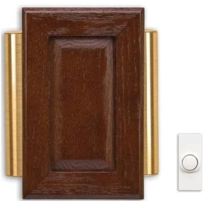 Wireless Cordless Ding Dong Door Bell Real Wood Walnut