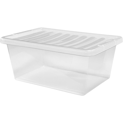 Stackable Plastic Storage Box 62L with Clear Lids