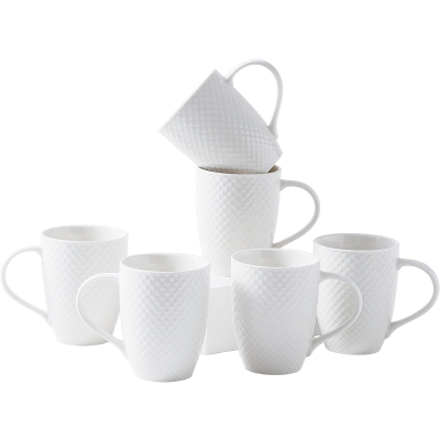 Embossed Geometric Diamond New Bone China Mugs