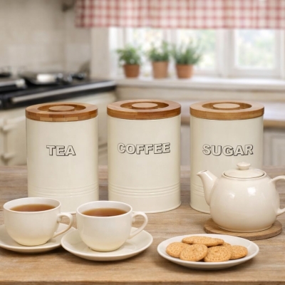 Cylindrical Shaped Metal Storage Canisters Jars with Lids