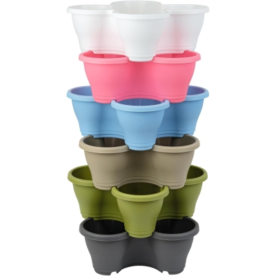 Quad-Pot Stackable Indoor & Outdoor Planters