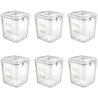 Upright Pantry Utility Storage Boxes with Clip Lock Lids
