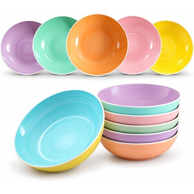 Cloud Nine Hand Painted Stoneware Pasta Bowl Set