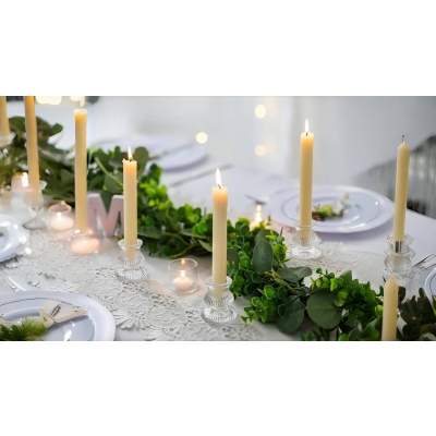 Unscented Tapered Ivory Candles