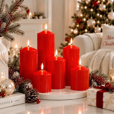 Unscented Pillar Candles Smokeless Burn
