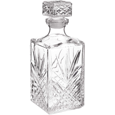 Bormioli 1 Litre Square Glass Decanter Whisky Decanter
