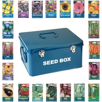 Vintage Style Metal Seed Storage Box
