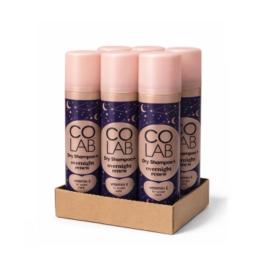 CoLab Dry Shampoo, Overnight Renew, 200ml, 6 Pack - No Fuss, All Hair Types, Fresh Scent