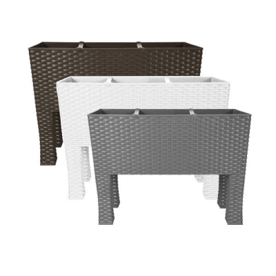 Large Rattan Long Rectangular Tall Planter