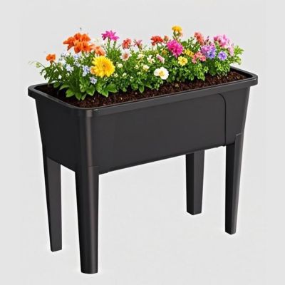 Raised Bed Plastic Trough Planter Long Pot