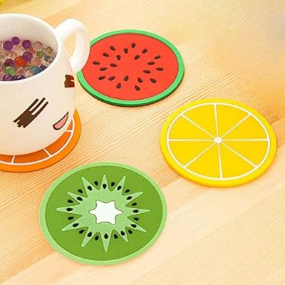 Novelty Silicone Fruit Slice Inspired Placemats Coasters