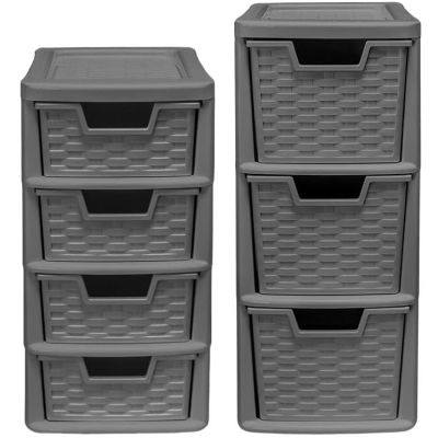 Small Rattan Tower Units Duo Set 