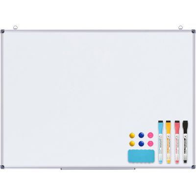 Simpa Magnetic Dry Wipe Whiteboard with Silver Aluminium Frame and Pen Tray