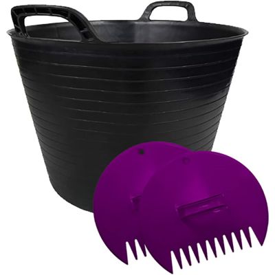 Black 42 Litre Multi Purpose Flexi Tub + Leaf Grabber Set