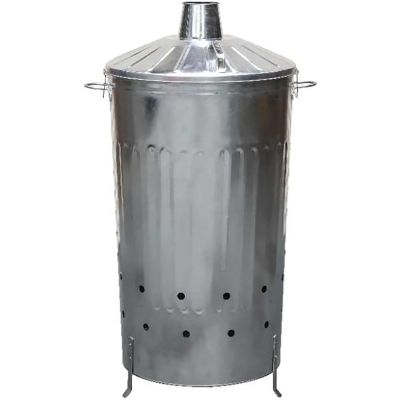 180L XXL Strong Tough Galvanised Metal Incinerator & Locking Lid