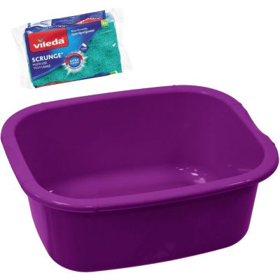 Rectangular Household Cleaning Bowl with 3PC Sponge Pack