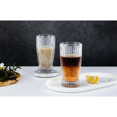 Lucente Vintage Stripes Highball Drinking Glasses