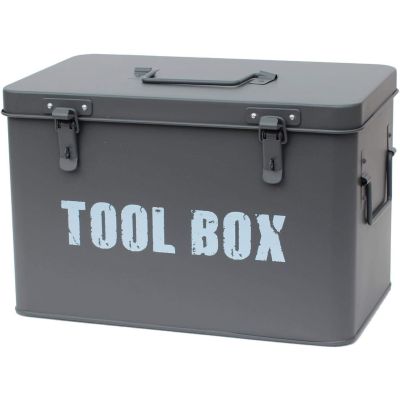 Metal Tool Box with Lockable Lid
