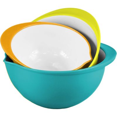 Colourful 3PC Plastic Mixing Bowls Set
