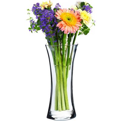 Handmade Clear Glass Tabletop Flared Gathering Hourglass Vase