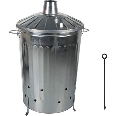 Incinerator Fire Burning Bin With Lid + Free Ash Poker