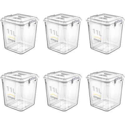 Upright Pantry Utility Storage Boxes with Clip Lock Lids