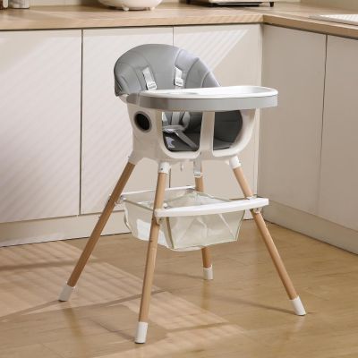 Height Adjustable Baby High Chair with Removable Tray