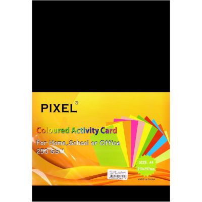 Pixel A4 80/250gsm Black Card - 25 Sheets