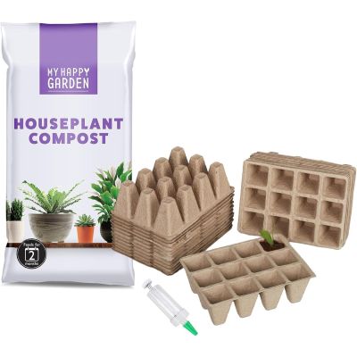 Biodegradable Fibre Seedling Pots with Super Seeder and 10L Compost