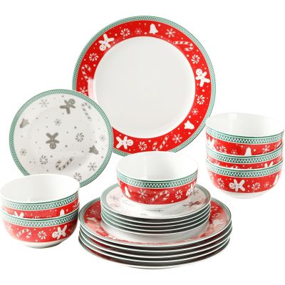 Christmas Gingerbread Men Ceramic Porcelain Dinner Set