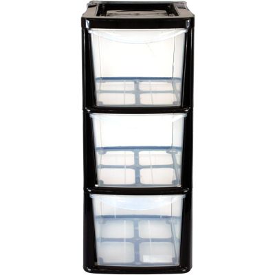 3 Drawer Medium Tower Plastic Storage