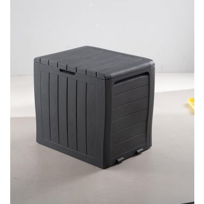 Wood Panel Effect Plastic Garden Storage Box All Weather Resistant