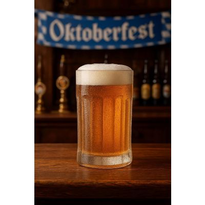 Traditional Clear Chunky Glass Beer Stein