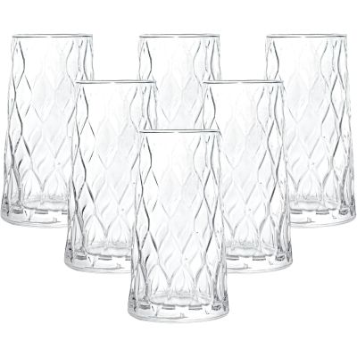 Lucente Vintage Tall Water Drinking Glasses 410ml