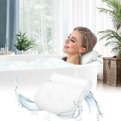 Bath Pillow for Neck and Back Support includes Hanging Hook