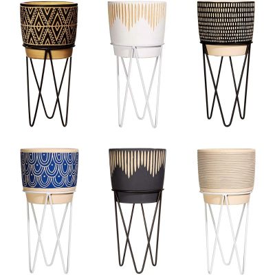 Sass & Belle Decorative Planters with Wire Stand Set