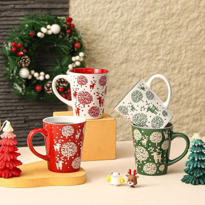 Christmas Reindeer Stoneware Mug Set