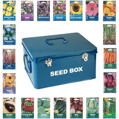 Vintage Style Metal Seed Storage Box