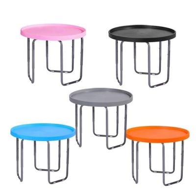 Round Utility Mixing Play Tray Table  With Height Adjustable Stand